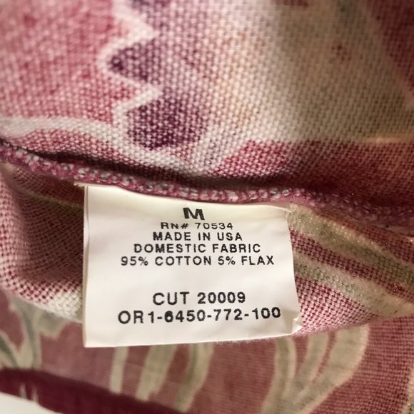 Vintage orvis vest red floral button front cotton linen blend women’s medium - Picture 4 of 5